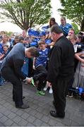 31 May 2014; Brian O'Driscoll, Leinster, signs autographs for supporters after the game. Celtic League 2013/14 Grand Final, Leinster v Glasgow Warriors, RDS, Ballsbridge, Dublin. Picture credit: Brendan Moran / SPORTSFILE