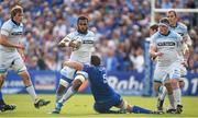 31 May 2014; Leone Nakarawa, Glasgow Warriors, is tackled by Mike McCarthy, Leinster. Celtic League 2013/14 Grand Final, Leinster v Glasgow Warriors, RDS, Ballsbridge, Dublin. Picture credit: Brendan Moran / SPORTSFILE