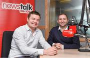 3 June 2014; Newstalk 106-108 fm today revealed that Brian O’Driscoll, Irish rugby hero and international sports star, will join the Off the Ball team.  Brian has signed an exclusive deal with Newstalk and the station is delighted to have him on board for this exciting partnership. The news comes after Brian’s farewell Leinster appearance on Saturday last. In attendance with Brian is Ger Gilroy, Sports Editor, Newstalk 106-108fm. Newstalk, Digges Lane, Dublin. Picture credit: Brendan Moran / SPORTSFILE