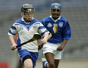 8 May 2006; Conall O Neill, Gaelscoil Taobh na Coille, in action against Jeremie Moulonso, St Malachy's. Corn Aghais, St Malachy's Edenmore v Gaelscoil Taobh na Coille, Allianz Cumann na mBunscoil Finals, Croke Park, Dublin. Picture credit: Damien Eagers / SPORTSFILE