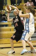 9 May 2006; Julie Ann Twomey, Presentation Castleisland, in action against Alison Barry, Mercy Convent Waterford. All-Ireland Second Year A Girls Finals, Mercy Convent Waterford v Presentation Castleisland, National Basketball Arena, Tallaght, Dublin. Picture credit: Brian Lawless / SPORTSFILE