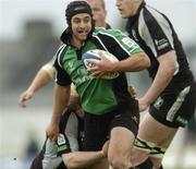 12 May 2006; John Hearty, Connacht, is tackled by Duncan Jones, Ospreys. Celtic League, Connacht v Ospreys, Sportsground, Galway. Picture credit: Damien Eagers / SPORTSFILE