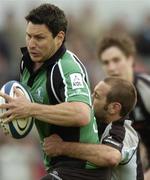 12 May 2006; Darren Yapp, Connacht, is tackled by Jason Spice, Ospreys. Celtic League, Connacht v Ospreys, Sportsground, Galway. Picture credit: Damien Eagers / SPORTSFILE