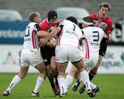 12 May 2006; Ulster's David Humphreys is tacled by Gregor Townsend and Paul Thompson, Border Reivers. Celtic League, Ulster v Border Reivers, Ravenhill Park, Belfast. Picture credit: Oliver McVeigh / SPORTSFILE