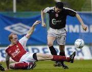 12 May 2006; Peter Hutton, Derry City, in action against Paul Keegan, St. Patrick's Athletic. eircom League Premier Division, St. Patrick's Athletic v Derry City, Richmond Park, Dublin. Picture credit: David Maher / SPORTSFILE