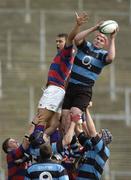 13 May 2006; Donnacha Ryan, Shannon, wins possession in the lineout against Jacob Ellison, Clontarf. AIB League, Division 1 Final, Shannon v Clontarf, Lansdowne Road, Dublin. Picture credit: Matt Browne / SPORTSFILE