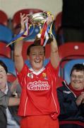 14 May 2006; The Cork captain Joanne O'Callaghan lifts the Cup. Camogie National League Division 1A Final, Cork v Tipperary, Semple Stadium, Thurles, Co. Tipperary. Picture credit; Ray McManus / SPORTSFILE
