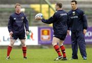 16 May 2006; John Kelly, centre, Anthony Horgan, left, and Trevor Halstead, in action during Munster squad training. Musgrave Park, Cork. Picture credit; David Maher / SPORTSFILE