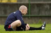 16 May 2006; Peter Stringer stretches during Munster squad training. Musgrave Park, Cork. Picture credit; David Maher / SPORTSFILE