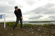 16 May 2006; Nick Faldo tees off from what will be the 7th tee box during the review the Lough Erne Golf Resort project. The golf resort, designed by Nick Faldo, features a spectactular 18 hole championship golf course. Castle Hume Golf Club, Enniskillen, Co. Fermanagh. Picture credit: Pat Murphy / SPORTSFILE