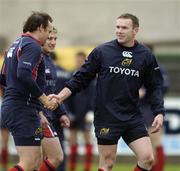 16 May 2006; John Kelly, right, with Rob Henderson, during Munster squad training. Musgrave Park, Cork. Picture credit; David Maher / SPORTSFILE