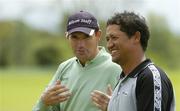 16 May 2006; Padraig Harrington in conversation with Michael Campbell on the practice range. Nissan Irish Open Practice, Carton House Golf Club, Maynooth, Co. Kildare. Picture credit; Brian Lawless / SPORTSFILE