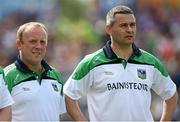 1 June 2014; Limerick selector Davy Clarke, left, and manager TJ Ryan. Munster GAA Hurling Senior Championship, Semi-Final, Tipperary v Limerick, Semple Stadium, Thurles, Co. Tipperary. Picture credit: Diarmuid Greene / SPORTSFILE