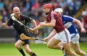 1 June 2014; Iarla Tannian, Galway, in action against Neil Foyle, Laois. Leinster GAA Hurling Senior Championship, Quarter-Final, Galway v Laois, O'Moore Park, Portlaoise, Co. Laois. Picture credit: Matt Browne / SPORTSFILE
