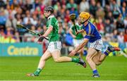 1 June 2014; Kevin Downes, Limerick, in action against Kieran Bergin, Tipperary. Munster GAA Hurling Senior Championship, Semi-Final, Tipperary v Limerick, Semple Stadium, Thurles, Co. Tipperary. Picture credit: Diarmuid Greene / SPORTSFILE