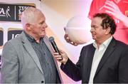 3 June 2014; Cork manager Eamonn Ryan, who won the Manager of the League is interviewed by Marty Morrissey during the 2014 TESCO HomeGrown Ladies National Football Team of the League Presentations. Croke Park, Dublin. Picture credit: Barry Cregg / SPORTSFILE