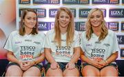 3 June 2014; The Antrim girls who were named in the Division 4 Team of the Year. From left, Claire Timoney,  Mairéad Cooper and Áine Tubridy during the 2014 TESCO HomeGrown Ladies National Football Team of the League Presentations. Croke Park, Dublin. Picture credit: Barry Cregg / SPORTSFILE