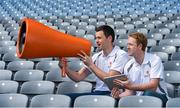 4 June 2014; Your Shout Counts! In attendance at the launch of eircom’s new GAA fan support initiative, ‘Your Shout Counts’ in Croke Park are eircom GAA ambassador and Roscommon senior footballer Donie Shine, left, and eircom GAA ambassador and Kerry senior footballer Colm Cooper. With Your Shout Counts, GAA fans can comment on their favourite players and match incidents over the course of the season through www.eircom.ie/gaa and win match tickets, GAA merchandise and mobile phones. Each week, eircom’s GAA Ambassadors will choose their favourite Shouts, which will be profiled on the site. In addition, the weekly online eircom GAA Blog will take stats from fans’ predictions and Shouts, tracking what fans really think of players and teams over the course of the season. Croke Park, Dublin. Picture credit: Brendan Moran / SPORTSFILE