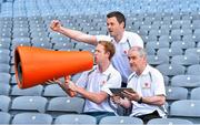 4 June 2014; Your Shout Counts! In attendance at the launch of eircom’s new GAA fan support initiative, ‘Your Shout Counts’ in Croke Park are, from left, eircom GAA ambassador and Kerry senior footballer Colm Cooper, eircom GAA ambassador and Roscommon senior footballer Donie Shine, and Mickey Harte, Tyrone manager. With Your Shout Counts, GAA fans can comment on their favourite players and match incidents over the course of the season through www.eircom.ie/gaa and win match tickets, GAA merchandise and mobile phones. Each week, eircom’s GAA Ambassadors will choose their favourite Shouts, which will be profiled on the site. In addition, the weekly online eircom GAA Blog will take stats from fans’ predictions and Shouts, tracking what fans really think of players and teams over the course of the season. Croke Park, Dublin Picture credit: Brendan Moran / SPORTSFILE