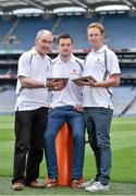 4 June 2014; Your Shout Counts! In attendance at the launch of eircom’s new GAA fan support initiative, ‘Your Shout Counts’ in Croke Park are, from left, Mickey Harte, Tyrone manager,eircom GAA ambassador and Roscommon senior footballer Donie Shine and eircom GAA ambassador and Kerry senior footballer Colm Cooper. With Your Shout Counts, GAA fans can comment on their favourite players and match incidents over the course of the season through www.eircom.ie/gaa and win match tickets, GAA merchandise and mobile phones. Each week, eircom’s GAA Ambassadors will choose their favourite Shouts, which will be profiled on the site. In addition, the weekly online eircom GAA Blog will take stats from fans’ predictions and Shouts, tracking what fans really think of players and teams over the course of the season. Croke Park, Dublin. Picture credit: Brendan Moran / SPORTSFILE