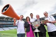 4 June 2014; Your Shout Counts! In attendance at the launch of eircom’s new GAA fan support initiative, ‘Your Shout Counts’ in Croke Park are, from left, eircom GAA ambassador and Kerry senior footballer Colm Cooper, Lisa Comerford, Consumer Marketing Director, eircom, eircom GAA ambassador and Roscommon senior footballer Donie Shine, Uachtarán Chumann Lúthchleas Gael Liam Ó Néill, and Mickey Harte, Tyrone manager. With Your Shout Counts, GAA fans can comment on their favourite players and match incidents over the course of the season through www.eircom.ie/gaa and win match tickets, GAA merchandise and mobile phones. Each week, eircom’s GAA Ambassadors will choose their favourite Shouts, which will be profiled on the site. In addition, the weekly online eircom GAA Blog will take stats from fans’ predictions and Shouts, tracking what fans really think of players and teams over the course of the season. Croke Park, Dublin. Picture credit: Brendan Moran / SPORTSFILE