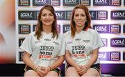 3 June 2014; The Kerry girls who made it into the Division 1 Team of the Year. Cáit Lynch, left, and Denise Hallissey during the 2014 TESCO HomeGrown Ladies National Football Team of the League Presentations. Croke Park, Dublin. Picture credit: Barry Cregg / SPORTSFILE