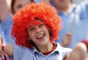 12 May 2006; A student from Scoil Naomh Olaf, Balally, cheers on her team. Allianz Cumann na mBunscoil Finals, Corn Ui Mhaolain Final, St. Vincents, Glasnevin v Scoil Naomh Olaf, Croke Park, Dublin. Picture credit: Brian Lawless / SPORTSFILE