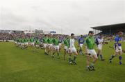 14 May 2006; The Limerick and Tipperary teams during the pre-match parade. Guinness Munster Senior Hurling Championship Quarter Final, Tipperary v Limerick, Semple Stadium, Thurles, Co. Tipperary. Picture credit; Ray McManus / SPORTSFILE