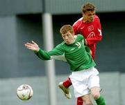 18 May 2006; Paul Murphy, Republic of Ireland U15, in action against Hasan Erbey, Turkey U15. International Friendly, Republic of Ireland U15 v Turkey U15, Home Farm FC, Whitehall, Dublin. Picture credit; Damien Eagers / SPORTSFILE