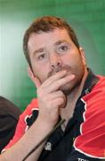 19 May 2006; Anthony Foley speaking a Munster Rugby press conference ahead of the Heineken Cup final tomorrow against Biarritz Olympique. Millennium Stadium, Cardiff, Wales. Picture credit; Tim Parfitt / SPORTSFILE