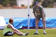 20 May 2006; The Republic of Ireland manager Steve Staunton in conversation with Damien Duff during squad training. Municipal Stadium, Lagos, Portugal. Picture credit; David Maher / SPORTSFILE