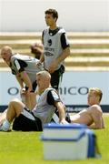 20 May 2006; Damien Duff, Graham Kavanagh, Terry Dixon and Stephen Kelly, Republic of Ireland, relaxing during squad training. Municipal stadium, Lagos, Portugal. Picture credit; David Maher / SPORTSFILE