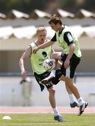 20 May 2006; Aiden McGeady and Damien Duff, Republic of Ireland, in action during squad training. Municipal stadium, Lagos, Portugal. Picture credit; David Maher / SPORTSFILE