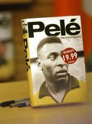 20 May 2006; A lone book awaits the arrival of Pele, the 65-year-old winner of three World Cup winners’ medals as a player, in 1958  when he was just 17 1962 and the great Brazil side of 1970, in Eason's  of O'Connell Street, Dublin where he was signing copies of his recently-published autobiography. Eason's Bookshop, Dublin. Picture credit; David Levingstone / SPORTSFILE