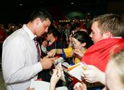 20 May 2006; Denis Leamy, Munster, signs autographs for fans at Shannon Airport after returing from Cardiff after the Heineken Cup Final. Picture credit; Kieran Clancy / SPORTSFILE