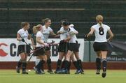 21 May 2006; The Cork Harlequin players, celebrate victory over Randalstown, at the end of the game. The Women's 2006 ESB Club Championships, Harlequins v Randalstown, National Hockey Stadium, UCD, Belfield, Dublin. Picture credit: Ciara Lyster / SPORTSFILE