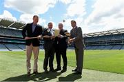 5 June 2014; Liam Sheedy, second from left, Hurling 2020 Chairman with, from left, former Clare hurler Frank Lohan, Ed Donnelly, Hurling 2020 Secretary, and former Offaly hurler Michael Duignan during the Hurling 2020 Website and Survey launch. Hurling 2020 is a hurling forum established by Uachtarán Chumann Lúthchleas Gael Liam Ó Néill to oversee a complete examination of hurling and to make proposals and suggestions with the intention of safeguarding the future of the game. Croke Park, Dublin. Picture credit: Matt Browne / SPORTSFILE