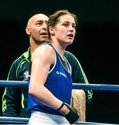 6 June 2014; Katie Taylor, Ireland, with her father and trainer Pete Taylor after winning 60kg Semi-Final bout against Denitsa Eliseeva, Bulgaria. 2014 European Women’s Boxing Championships Semi-Finals, Polivalenta Hall, Bucharest, Romania. Picture credit: Pat Murphy / SPORTSFILE