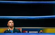 6 June 2014; Ireland trainer Pete Taylor watches his daughter Katie Taylor on her way to winning her 60kg Semi-Final bout against Denitsa Eliseeva, Bulgaria. 2014 European Women’s Boxing Championships Semi-Finals, Polivalenta Hall, Bucharest, Romania. Picture credit: Pat Murphy / SPORTSFILE