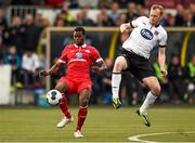6 June 2014; Eric Odhiambo, Sligo Rovers, in action against Chris Shields, Dundalk. FAI Ford Cup, 2nd Round, Dundalk v Sligo Rovers, Oriel Park, Dundalk, Co. Louth. Photo by Sportsfile