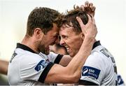 6 June 2014; David McMillan, right, Dundalk, is congratulated by team-mate Dane Massey after scoring his side's first goal. FAI Ford Cup, 2nd Round, Dundalk v Sligo Rovers, Oriel Park, Dundalk, Co. Louth. Photo by Sportsfile
