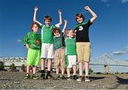 6 June 2014; Republic of Ireland supporters and cousins, left to right, Sean Flynn, 5, Liam Flynn, 10, Declan Flynn, 7, Finn Flynn, 7 and Connor Flynn, 10, from Newtown, Philadelphia, before the start of the game. Friendly International, Republic of Ireland v Costa Rica, PPL Stadium, Philadelphia, USA. Picture credit: David Maher / SPORTSFILE