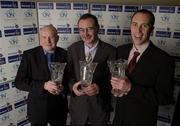 20 May 2006; Martin McGettrick, left, who was presented with the Men's Senior Coach of the Year award, Joey Boylan, who was presented with the Men's Super League Coach of the year award, centre, and David Donnelly who was presented with the Male Super League player of the year award. Basketball Ireland Awards, Conrad Hotel, Dublin. Picture credit; Pat Murphy / SPORTSFILE