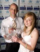 20 May 2006; Sarah Woods who was presented with the Female Senior Player of the Year award with Bobby Temple who was presented with the Women's Senior Coach of the Year award, both of Mercy Coolock, Dublin. Basketball Ireland Awards, Conrad Hotel, Dublin. Picture credit; Pat Murphy / SPORTSFILE