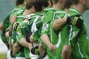 21 May 2006; The Limerick team during the National Anthem Amhrain Na bhFiann. Bank of Ireland Munster Senior Football Championship, Quarter-final, Limerick v Clare, Gaelic Grounds, Limerick. Picture credit; Damien Eagers / SPORTSFILE