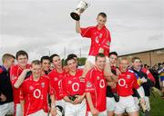 23 May 2006; The Cork captain Daniel O'Callaghan is carried shoulder high by his team-mates. All-Ireland Vocational Schools Hurling Final Replay, Tipperary v Cork, Cashel, Co. Tipperary. Picture credit; John Kelly / SPORTSFILE