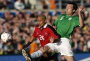 24 May 2006; Gary Breen, Republic of Ireland, in action against Humberto Suazo Pontivo, Chile. International Friendly, Republic of Ireland v Chile, Lansdowne Road, Dublin. Picture credit; David Maher / SPORTSFILE