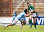 7 June 2014; Jonathan Sexton, Ireland, is tackled by Benjamin Macome, Argentina. Summer Tour 2014, First Test, Argentina v Ireland. Estadio Centenario, Resistencia, Chaco, Argentina. Picture credit: Stephen McCarthy / SPORTSFILE