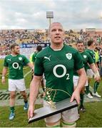 7 June 2014; Ireland captain Paul O'Connell following his side's victory. Summer Tour 2014, First Test, Argentina v Ireland. Estadio Centenario, Resistencia, Chaco, Argentina. Picture credit: Stephen McCarthy / SPORTSFILE