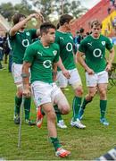 7 June 2014; Ireland's Conor Murray leaves the field on crutches after the game. Summer Tour 2014, First Test, Argentina v Ireland. Estadio Centenario, Resistencia, Chaco, Argentina. Picture credit: Stephen McCarthy / SPORTSFILE